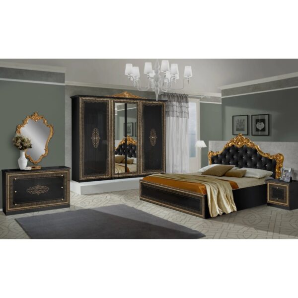 Set dormitor italian clasic, Anette, pal lucios, negru