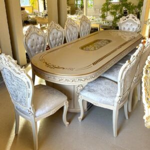 Masă baroc cu 10 scaune – 260×110